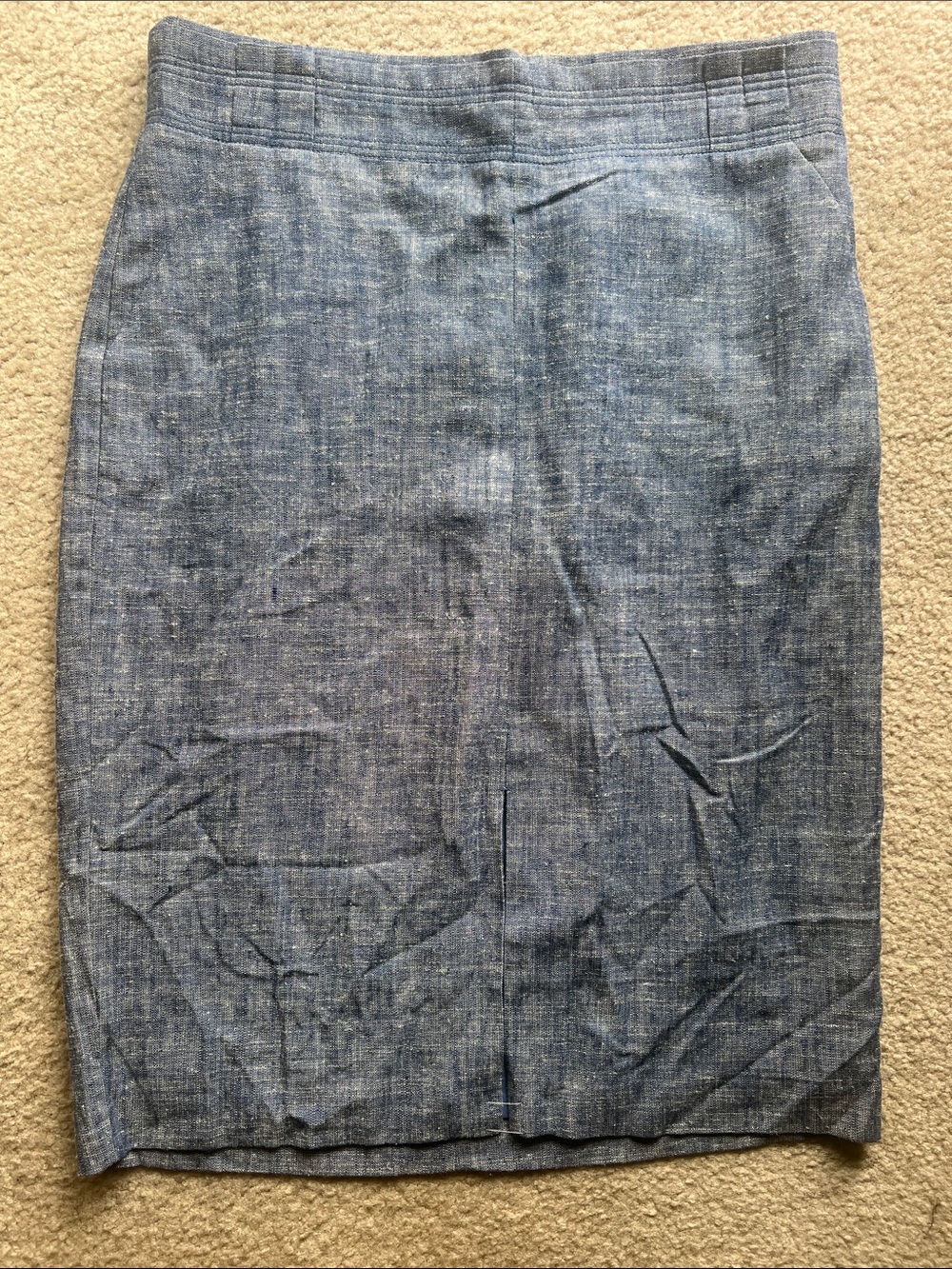 Ann Taylor Chambray-Style Blue Pencil Skirt - Size 14 - NWT